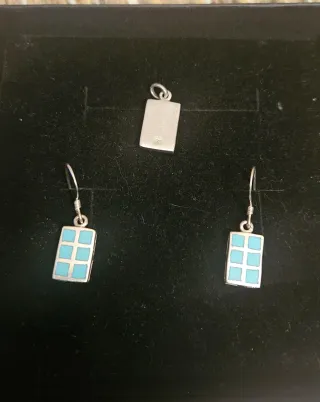 Conjunto Plata Artesanal Turquesa