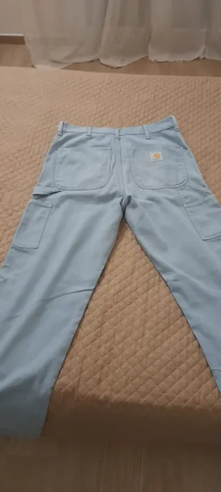 Pantaloni Carhartt 33x34 grigio/celeste