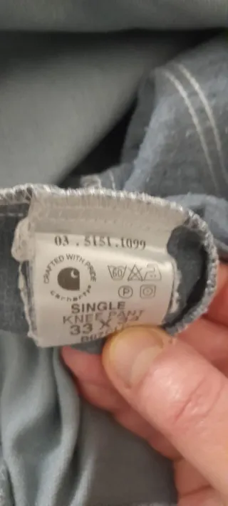 Pantaloni Carhartt 33x34 grigio/celeste