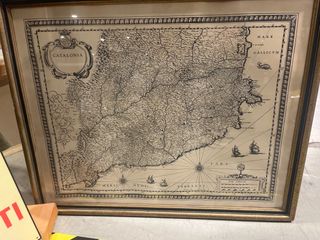 Cuadro Mapa Antiguo Cataluña Catalonia