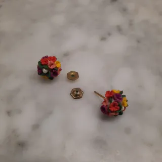 Pendientes flores multicolor