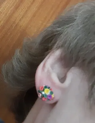 Pendientes flores multicolor