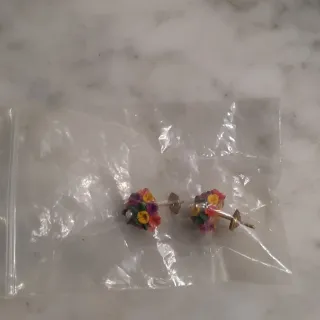 Pendientes flores multicolor