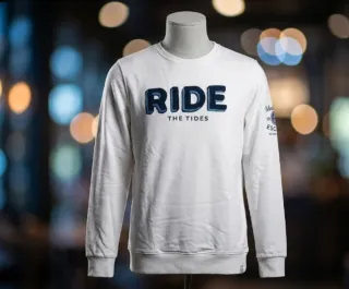 Felpa RIDE THE TIDES bianca taglia 13 anni