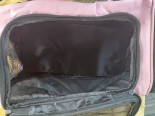 Transportín para mascotas rosa y negro