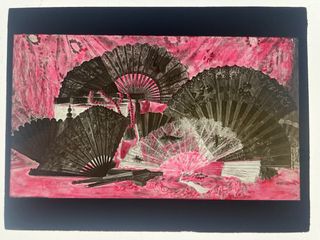 2 Negativos Cristal Antiguos Abanicos