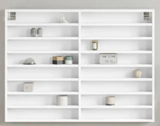 Estantería de pared blanca