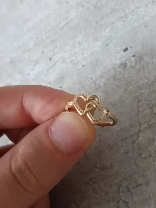 Anello doppio cuore oro