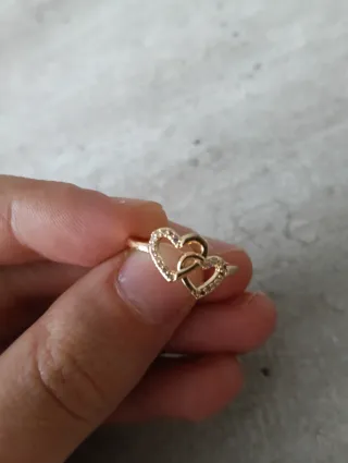 Anello doppio cuore oro