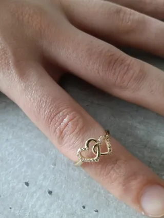 Anello doppio cuore oro