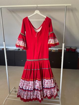Traje Flamenca Rojo Canastero Talla 36-38