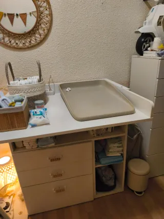 Cambiador de bebé con cajones