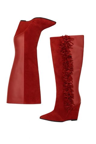 Nuevas Botas altas cuña en marrón talla 37