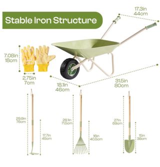 Juego Jardinería Carretilla y Herramientas