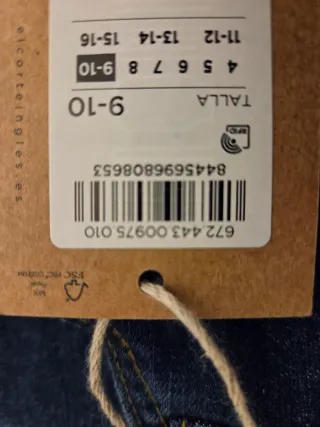 Pantalón vaquero niño Slim Fit Talla 9-10