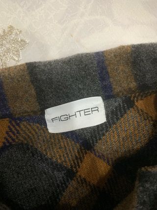 Giacca-camicia Fighter a quadri marrone e grigio