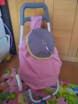 Carrito de compra de juguete rosa