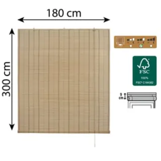 Estor enrollable de bambú