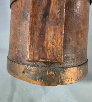 Antigua Jarra Tonelera de Roble y Cobre - S.XIX/XX