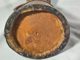 Antigua Jarra Tonelera de Roble y Cobre - S.XIX/XX