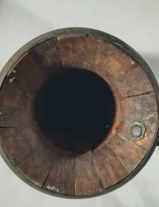 Antigua Jarra Tonelera de Roble y Cobre - S.XIX/XX