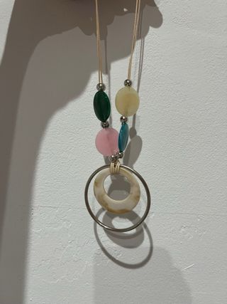 Collar mujer piedras colores y aro