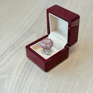 Anillo Cuarzo Rosa Natural Plata 925