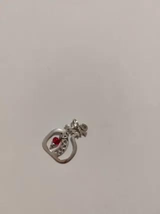 Colgante Plata 925 con Número 10 y Piedra Roja