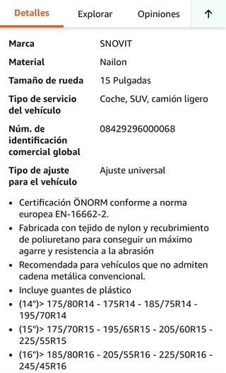 Cadenas de tela SNOVIT fix&go tex Talla F