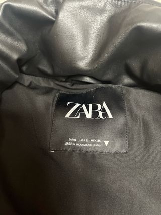 Chaleco Zara Negro Piel Sintética