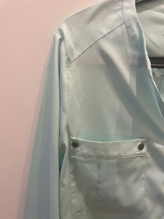 Camisa Blanco azul verdosa Talla S