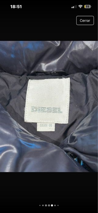 Abrigo Diesel plumón negra Talla XS/S
