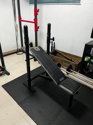 Banco musculación Domyos con rack