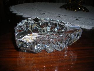 Cenicero Cristal y Plata de Ley