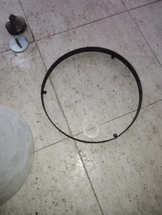 Lámpara de araña de bronce y cristal de Murano