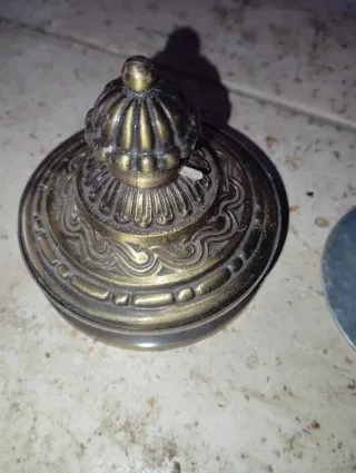 Lámpara de araña de bronce y cristal de Murano