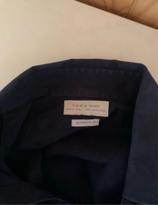 Camisa Zara azul manga larga