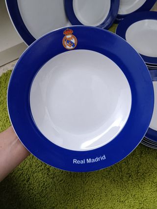 Vajilla Real Madrid Azul y Blanca