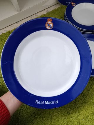 Vajilla Real Madrid Azul y Blanca