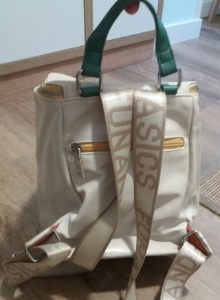Bolso Mochila Fun & Basics Beige y Verde