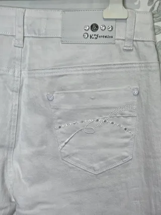Pantalón vaquero blanco KJ Creation Talla M