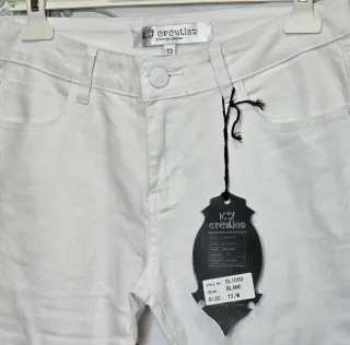 Pantalón vaquero blanco KJ Creation Talla M