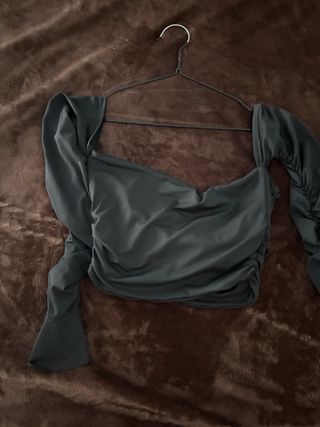 Top negro manga larga