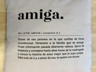 Cojín de la amistad, con mensaje