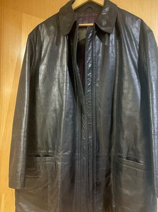 Abrigo Piel Hombre Caramelo Negro