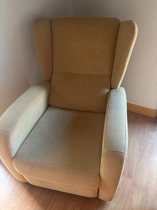 Sillón Requinable cómodo tela beige