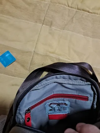 Mariconera Liberto Piel y Lona Gris