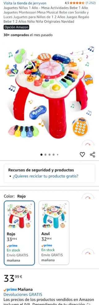 Mesa de actividades musical para bebés