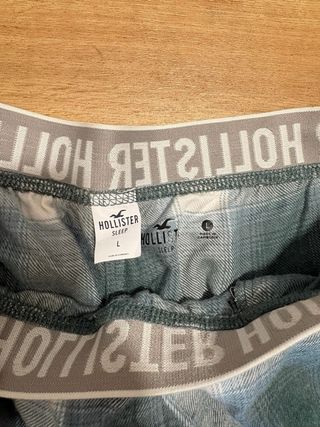 Pantalón Pijama Hollister Cuadros Azul Blanco