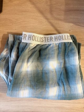 Pantalón Pijama Hollister Cuadros Azul Blanco